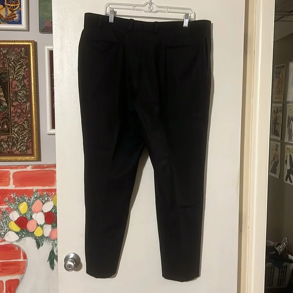 Calvin Klein mens black flat front trousers